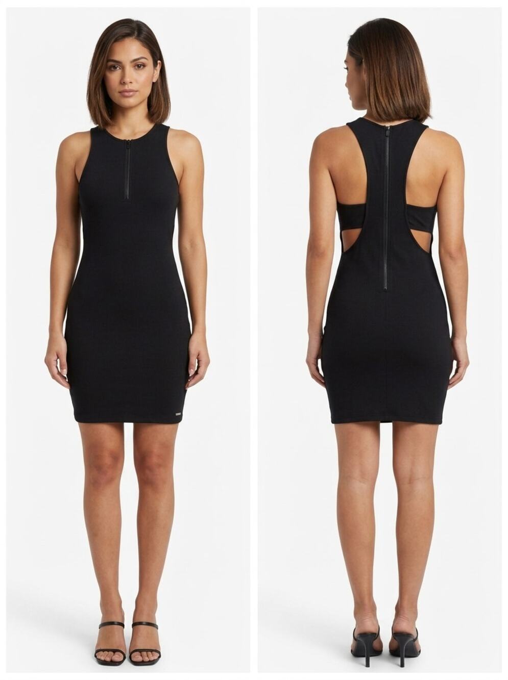 Armani Exchange Racerback Ribbed Sleeveless Bodycon Dress Women Size M